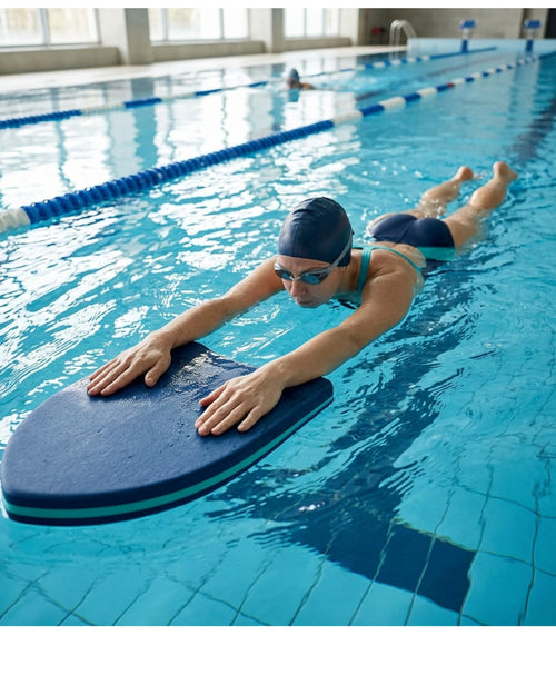 Vawu Laminated Swim Training Board 45 x 29 cm Navy and Teal - Lifestyle view